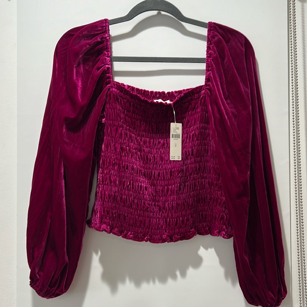 Anthropologie Fuchsia Ruched Top- Medium